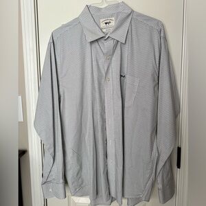 COASTAL COTTON Long Sleeve Navy & White Check Button Down XXL